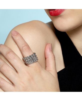 Women's The Dewdrop Statement Ring - Chrome Silver