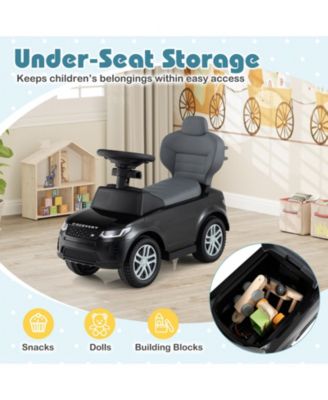 3-in-1 Push Car with Removable Handle, Guardrail, and Storage for Toddlers 18–36 Months - Black
