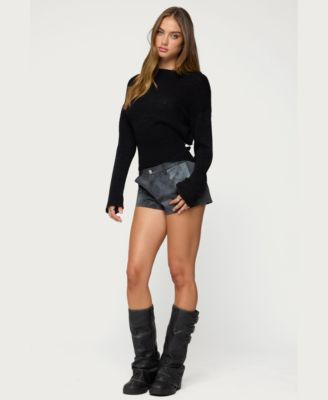 Women's Rhiley Contrast Faux Suede Micro Shorts