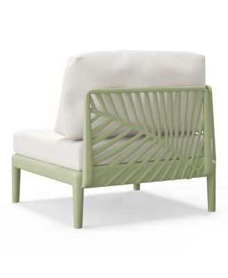 Modern Outdoor Polypropylene Resin Left Arm Facing Deep Seating Sectional Chair