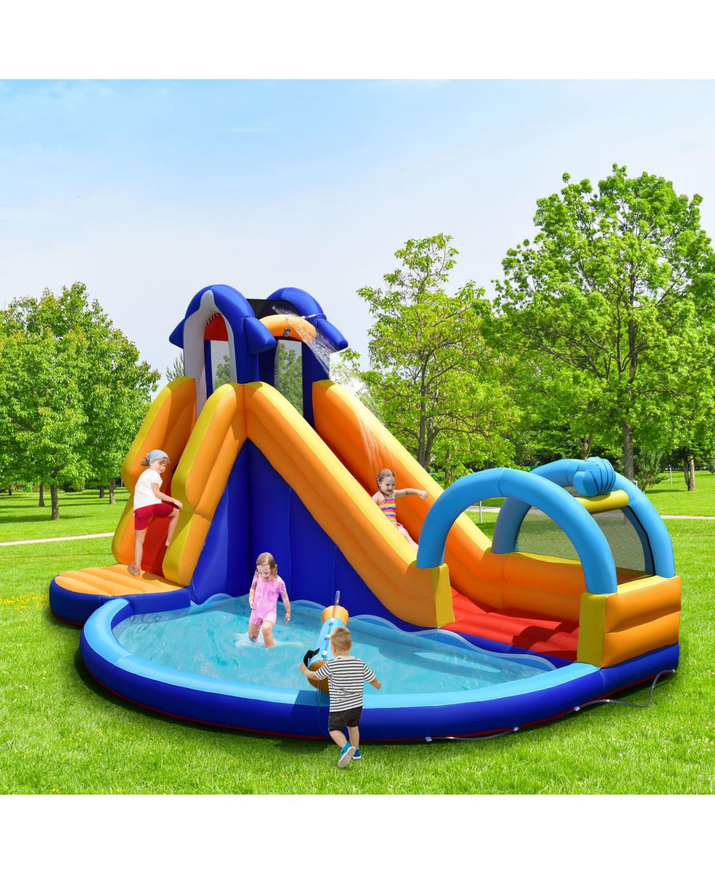 Детская игрушка GIVIMO Inflatable Bounce House with Slide and Splash Pool, 14'L x 10'W x 8.5'H, Ages 3-10, цвет: Жёлтый — фото 2