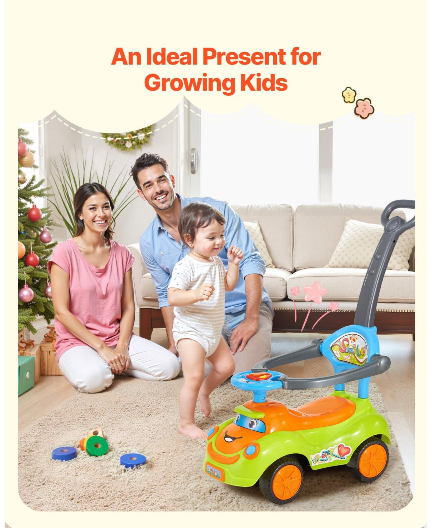 Детская игрушка Mecale Ride-On Push Car, 3-in-1 Convertible, 55 lbs Load, Ages 3+, цвет: Зелёный — фото 8