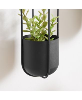 Walter 2-Piece Oval Hanging Planter Set with Chain Hanging Option
