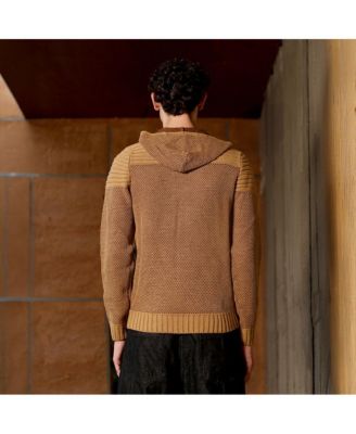 Men's Men's Hive-Jacquard Knit Hooded Sweater