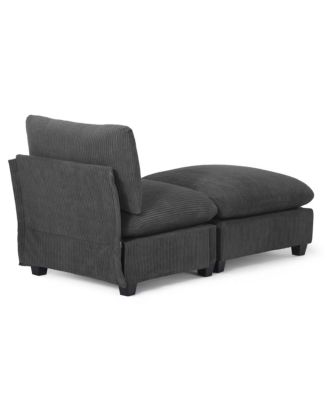  68.5" Corduroy Upholstered Indoor Chaise Lounge Chair