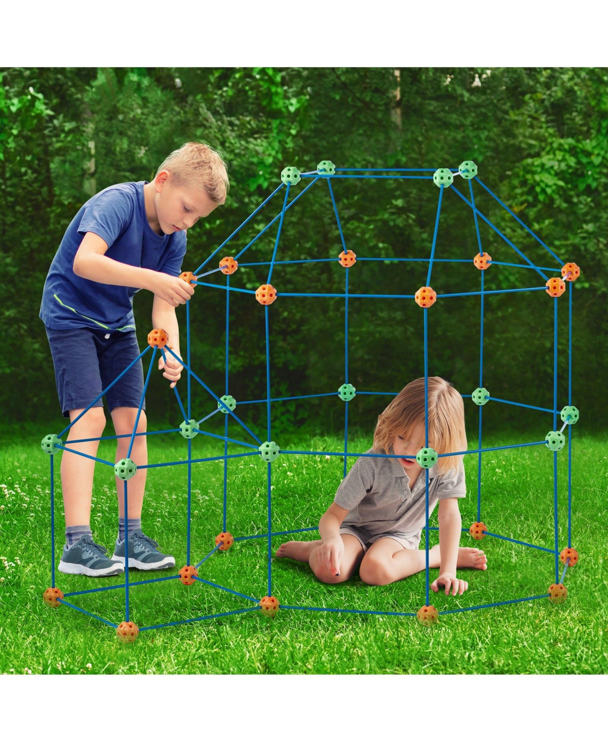 Mecale Tent Fort Building Kit for Kids Stem Construction Toy Set Castle 180PCS