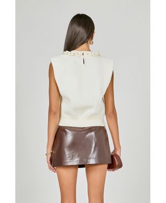 Women's knitted chain detail sleeveless top