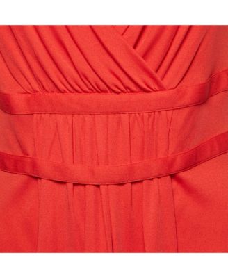 Women's Cheap And Chic Red Silk Blend Knit Sleeveless Top
