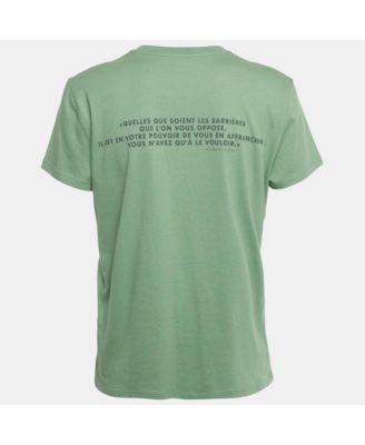 Women's Green Printed Cotton Zoe Citation T-Shirt