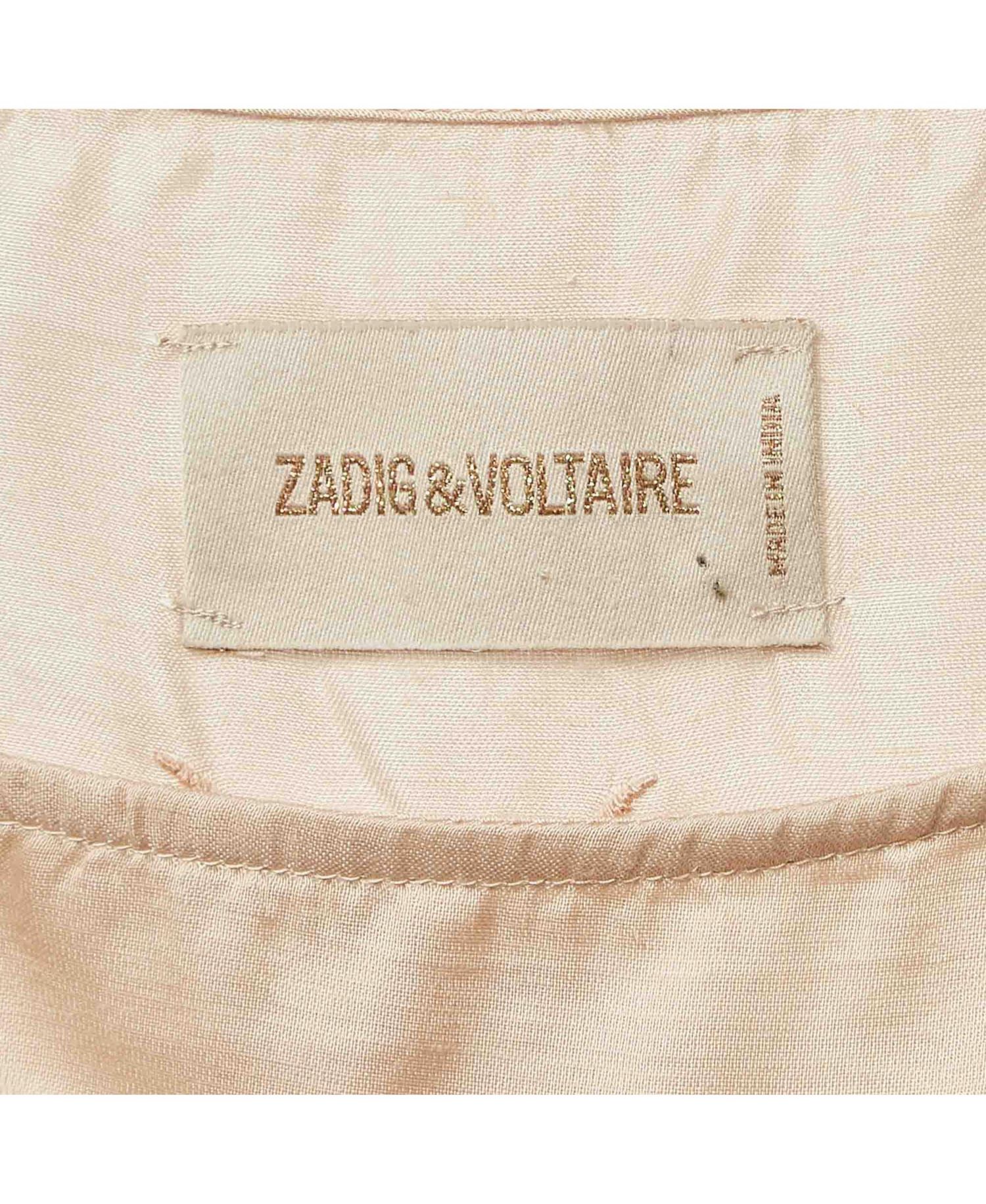 Women's Beige Embroidered Crepe Tunic
