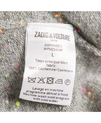 Women's Grey Textured Cashmere Daphnee Cardigan