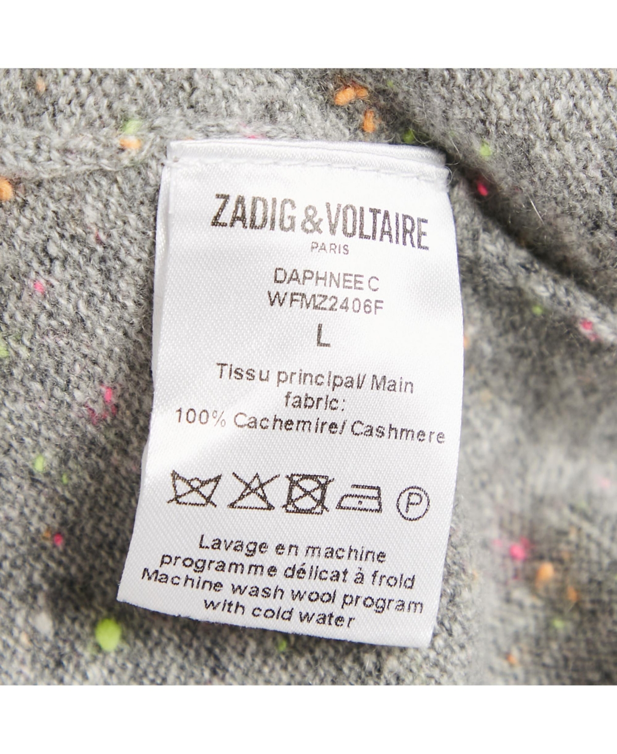 Pre-Owned Zadig & Voltaire Women's Grey Textured Cashmere Daphnee Cardigan