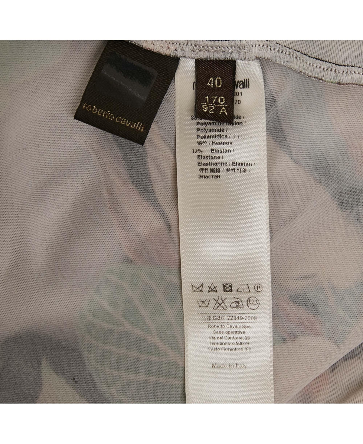 Pre-Owned Roberto Cavalli Women's Beige Cotton And Modal Faux Feather Detail T-Shirt