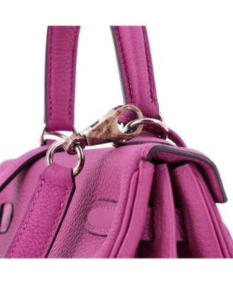 Pre-Owned HERMES Kelly 25 Handbag Pink Togo with Palladium Hardware