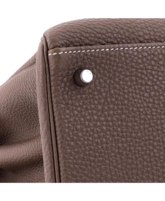 Pre-Owned HERMES Kelly 40 Handbag Grey Togo with Palladium Hardware