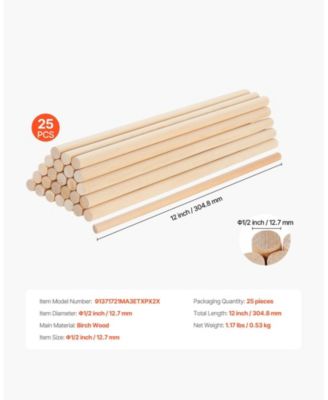 Wooden Dowel Rods Birch Craft Sticks for DIY and Woodworking Projects