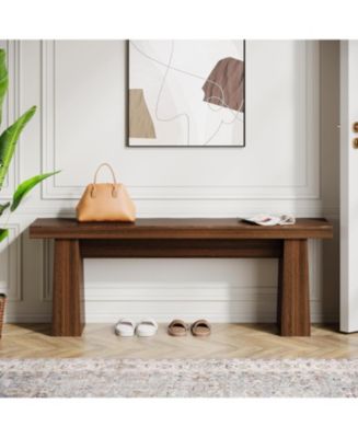 Tribesigns 47-Inch Entryway Bench, Wooden Bench with Sturdy Frame - Macy's