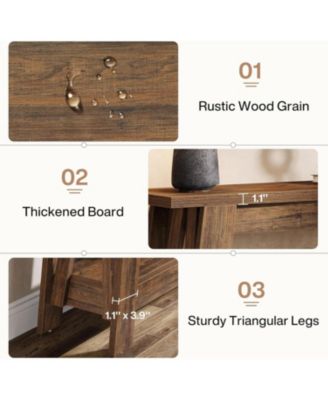 41.3" Farmhouse Console Table, 2-Tier Wooden Entryway Table