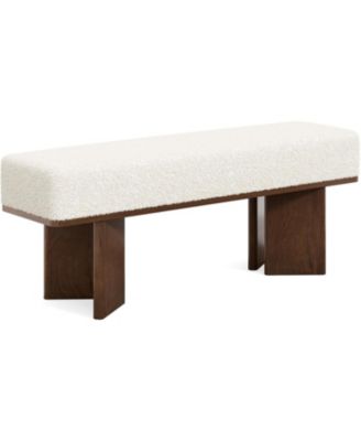 47-in Shoe Bench with Cushion, Modern Entryway Bench, Rectangle End of Bed Bench