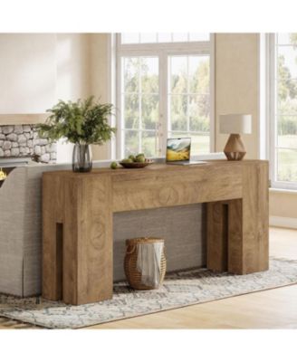 71-Inch Long Console Table for Entryway, Farmhouse Sofa Console Behind Couch
