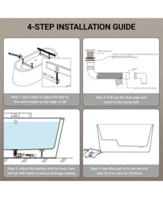 Acrylic Freestanding Soaking Tub with Sit-In Design and Chrome Overflow