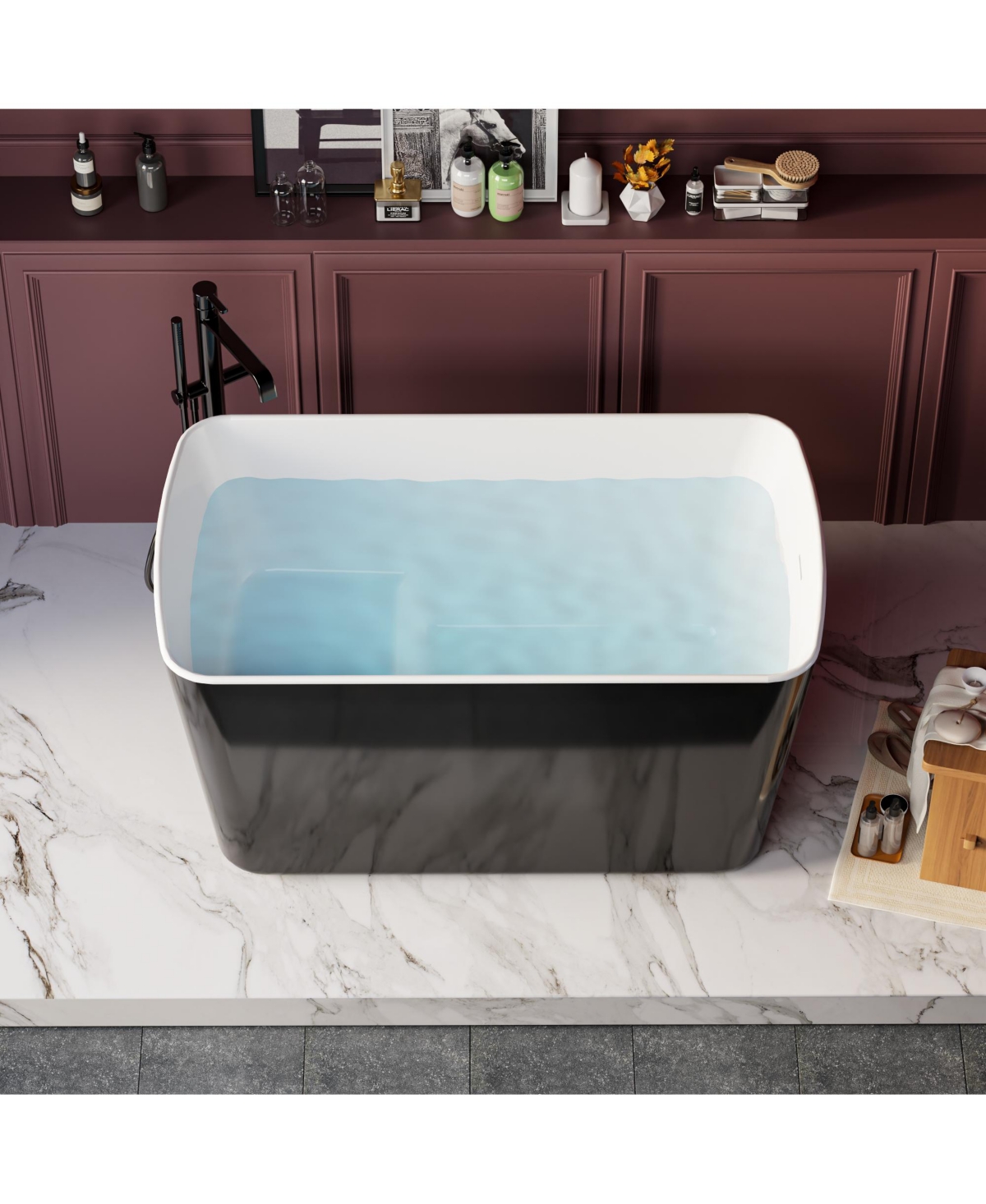 Casainc Acrylic Freestanding Soaking Tub with Sit-In Design and Chrome Overflow