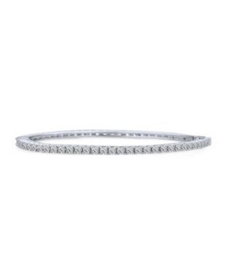 Set of 2 CZ Cubic Zirconia Princess Cut Stackable Eternity Tennis Bangle Bracelet