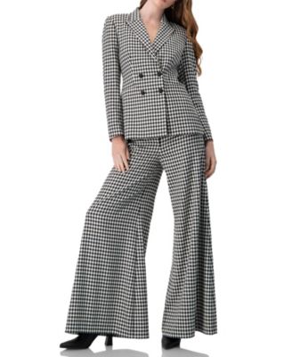Women's Wide-Leg Houndstooth Pants