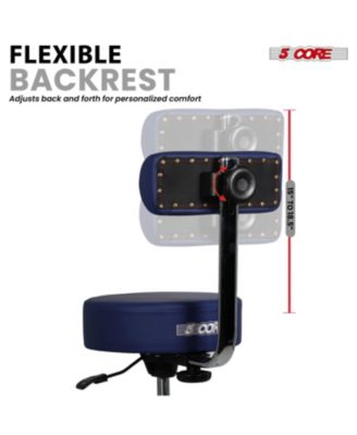 Drum Throne w Backrest 4" Padded Stool Airlift Adjustable 25.5" Drummer Chair 441Lb Capacity