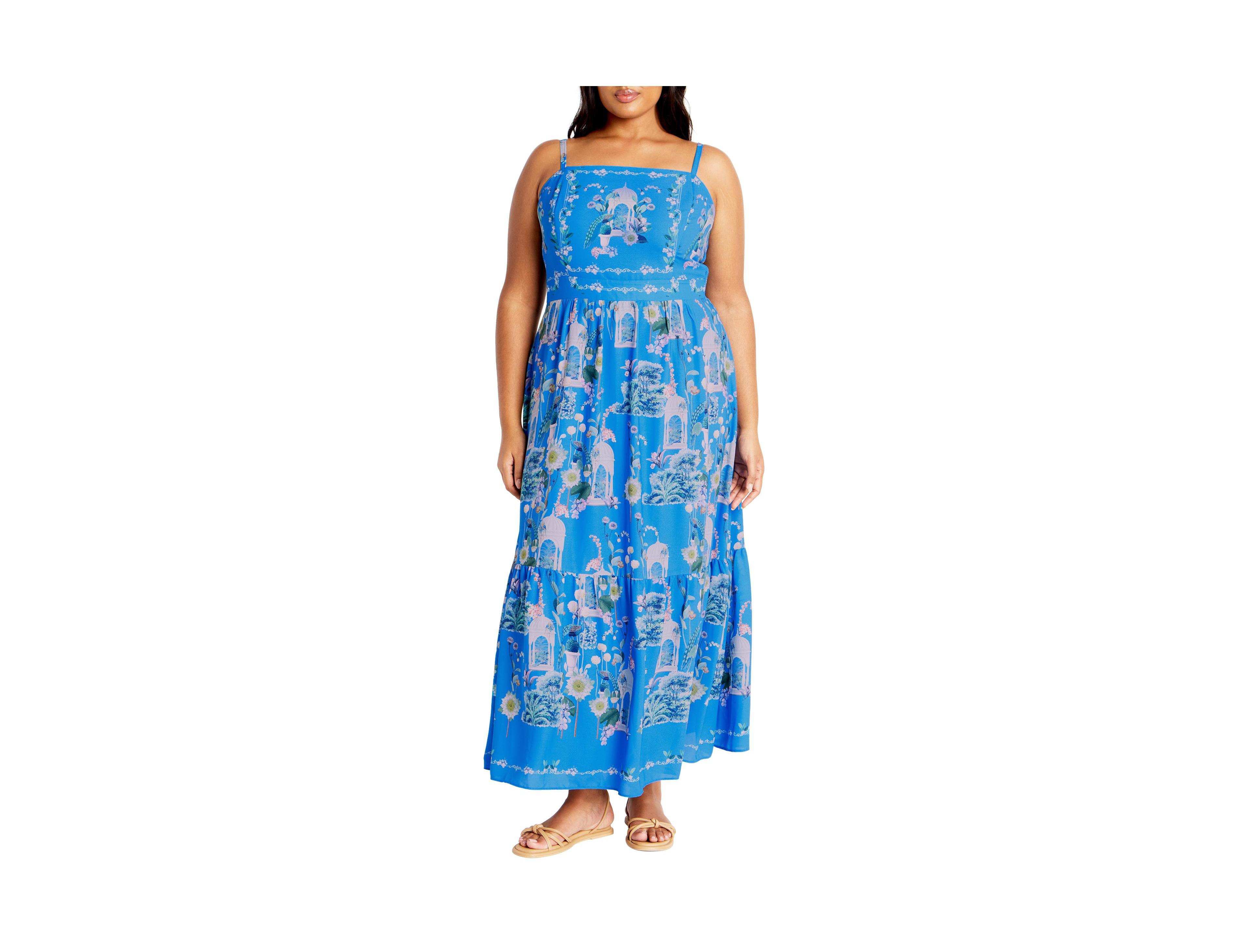 City Chic Plus Molly Print Maxi Dress