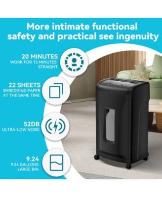 22-Sheet P-4 Heavy Duty Commercial Paper Shredder with 9.24 Gallon Pullout Bin