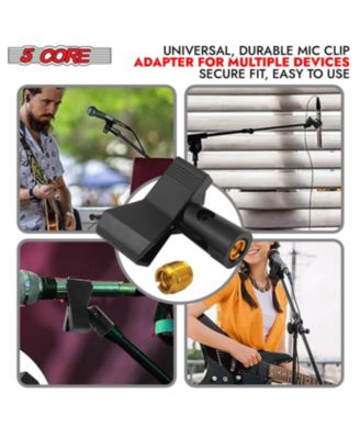 Microphone Clip Holder 2 Pieces with Screw Adapters 5/8 to 3/8 Inch