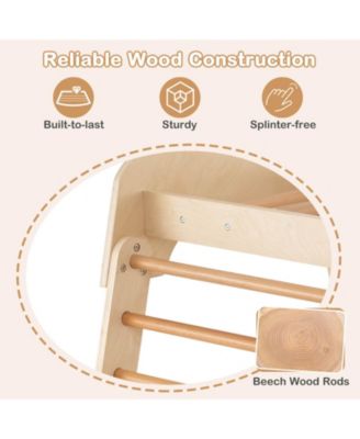 8-in-1 Indoor Jungle Gym Wooden Playground with Climbing Wall, Net, Ladder