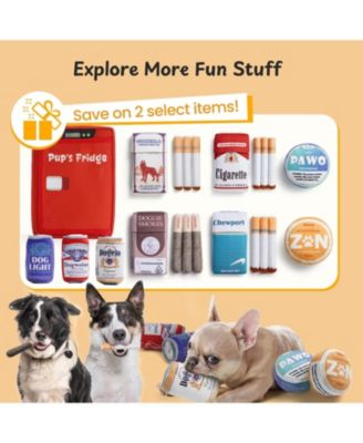 PAWO Pouch Dog Squeaky Toy, Funny Stuffed Plush Toy with Crinkle Paper, Cool Stuff for Puppy, Fetch & Chew Toy for Small Medium Dogs