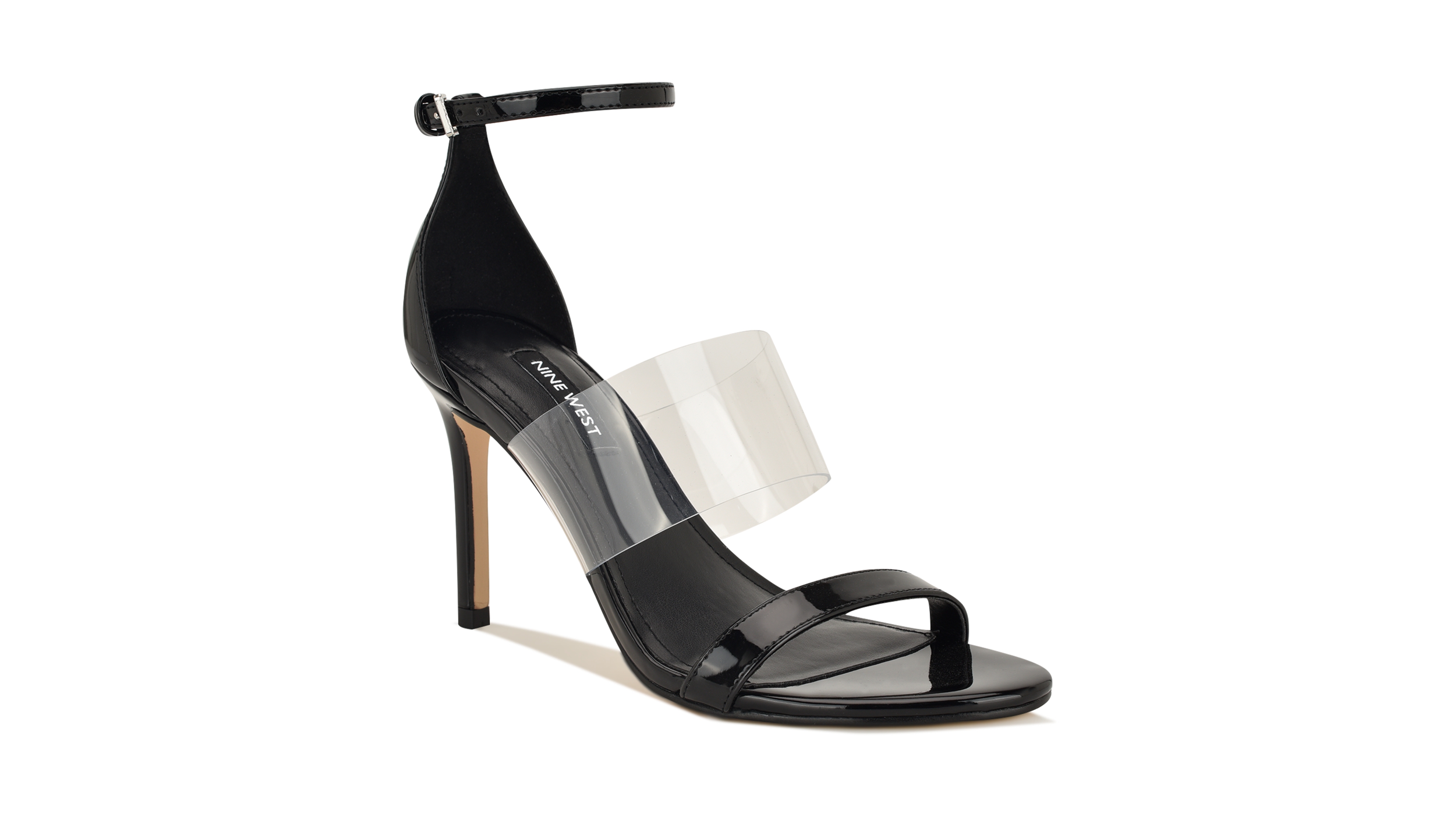 Nine West Women's Vallie Strappy Vinyl Stiletto Sandals