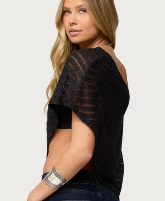 Women's Loma Asymmetric Off Shoulder Knit Poncho