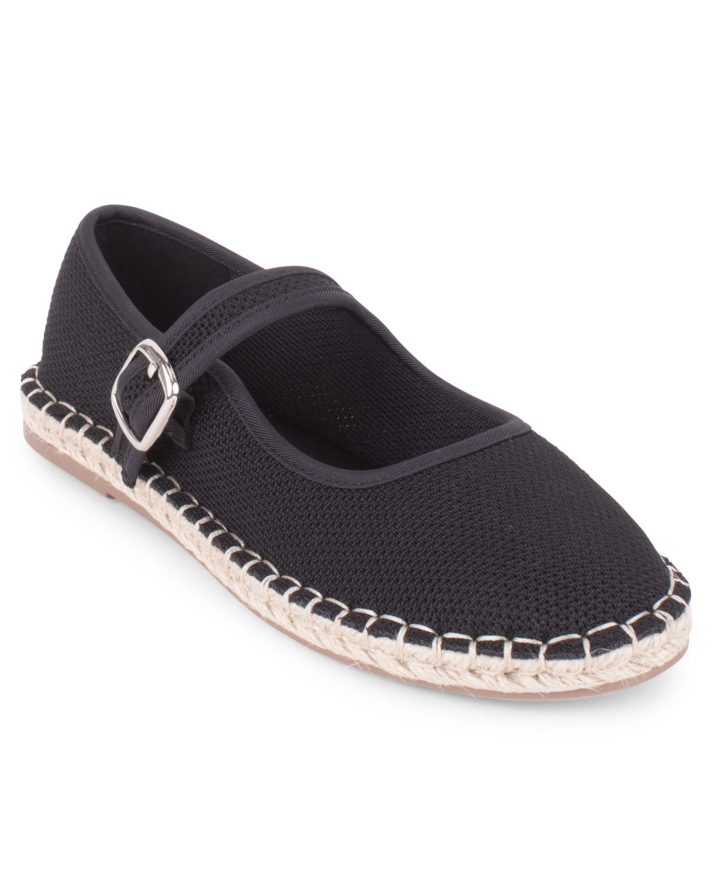 Женские балетки Tahari Willow Mary Jane Espadrille Flats, цвет: Чёрный — фото 1