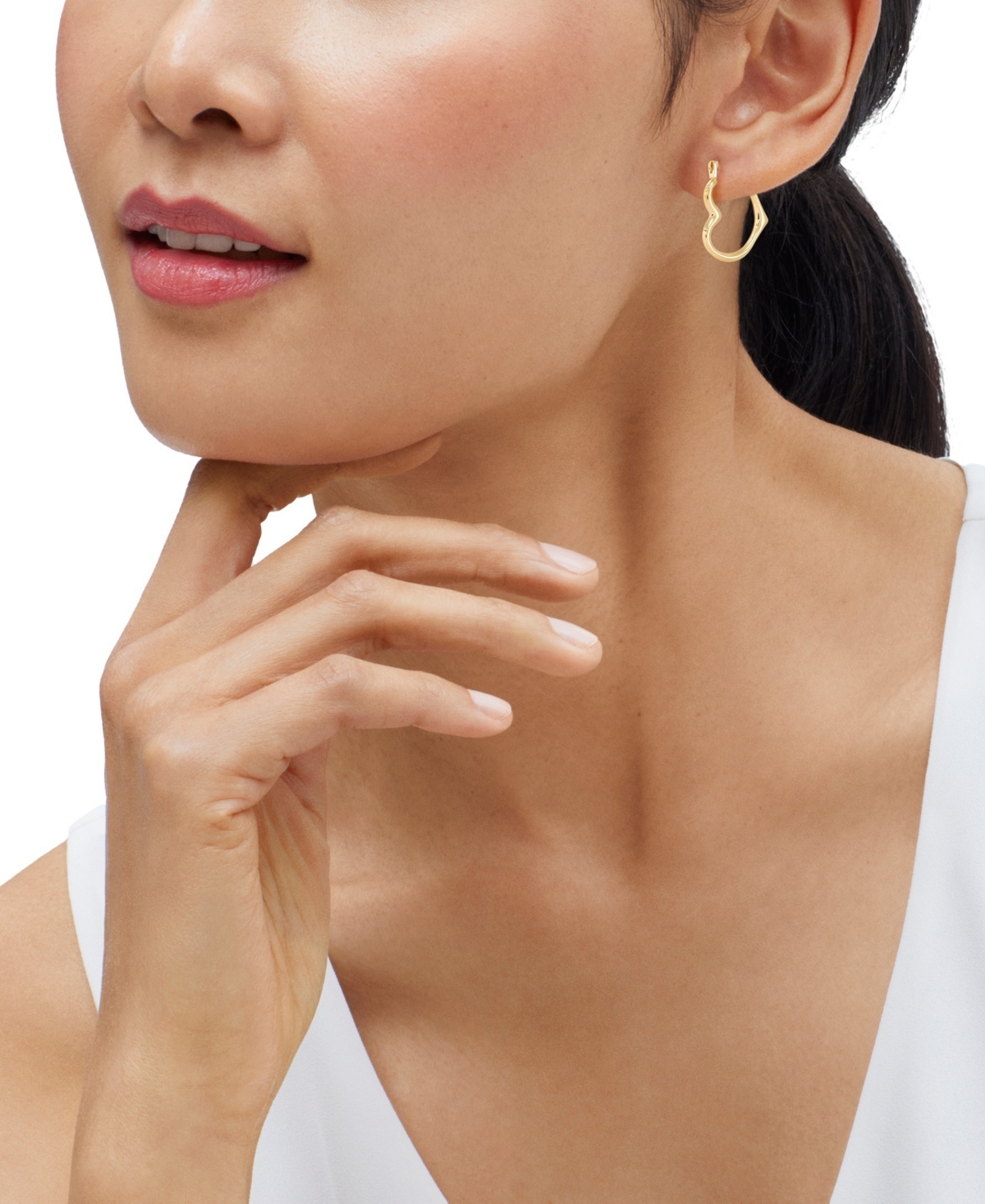 Macy's Heart Hoop Earrings in 14k Yellow Gold