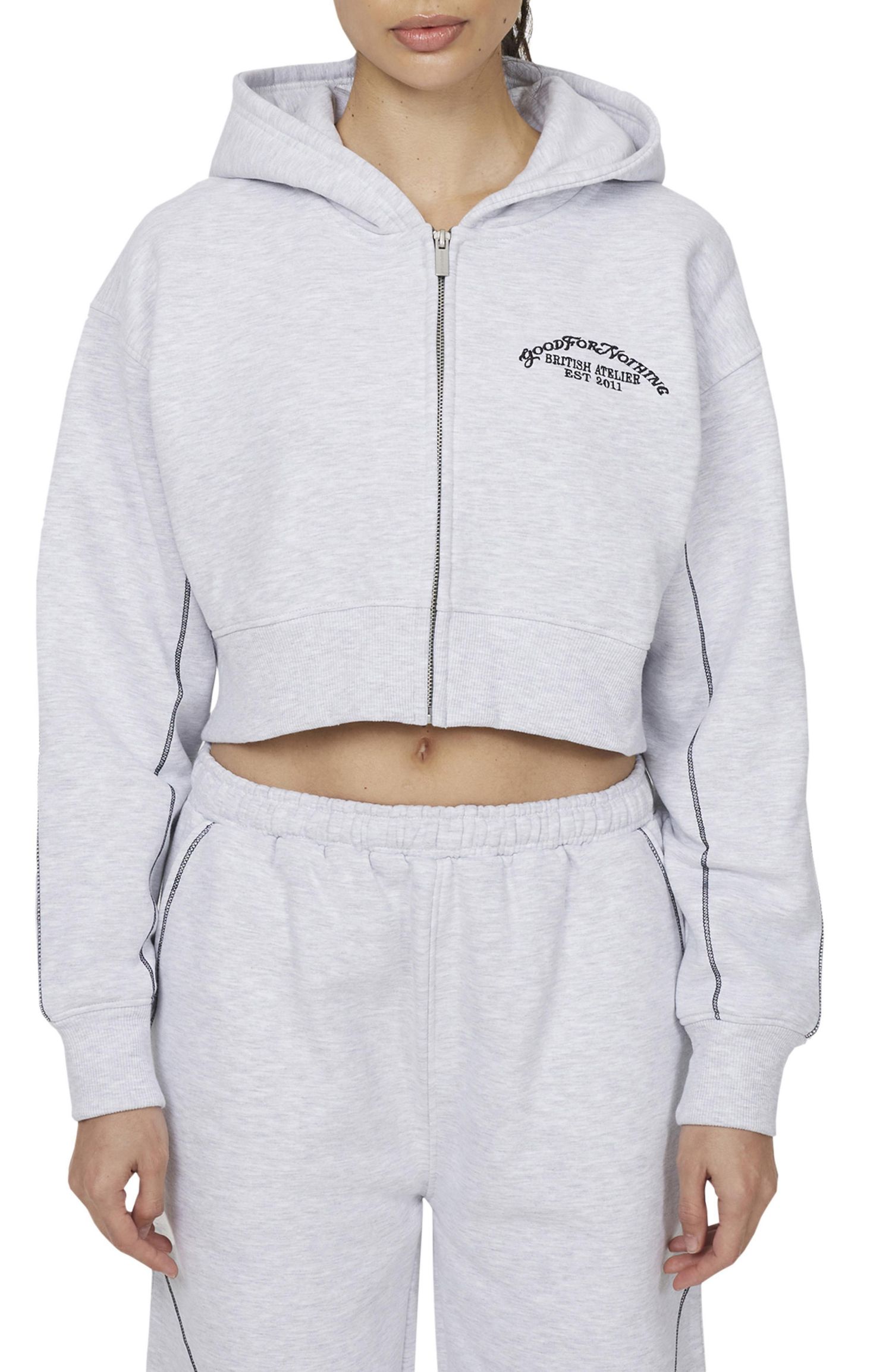 Women's Coverlock Vintage Crop Zip Hoodie