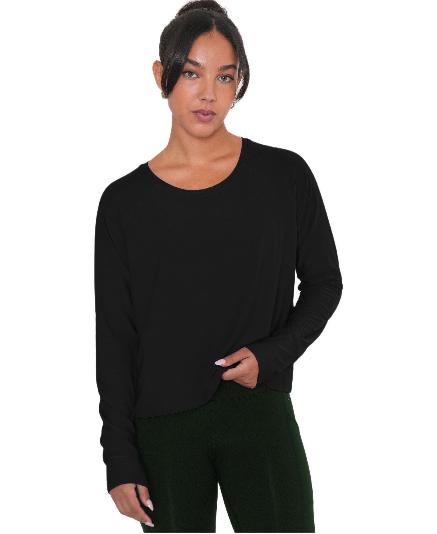 Women's Boxy Nylon Long Sleeve Top
