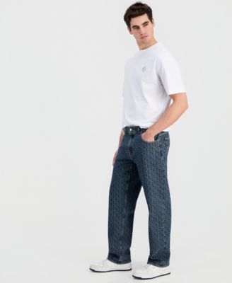 Men's Damon Logo-Print Cotton Relaxed Jeans