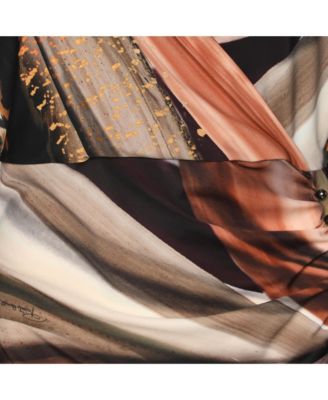 Women's Stretch Crepe Piercing Draped Midi Dress