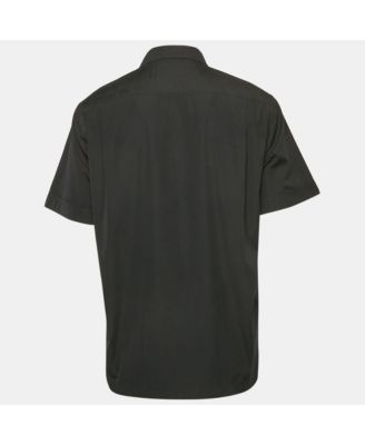 Men's Black Cotton Short Sleeve Shirt