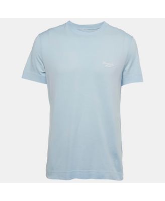 Men's Blue Embroidered Jersey Crew Neck T-Shirt