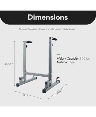BalanceFrom Multi Function Home Gym Exercise Dip Stand, 500lb Capacity, Gray