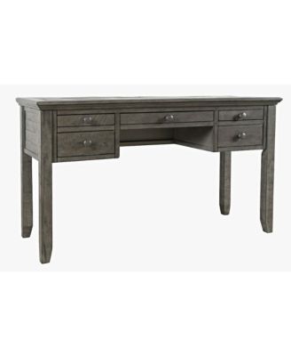 Rustic Shores Coastal Style Distressed Acacia USB Charging Desk