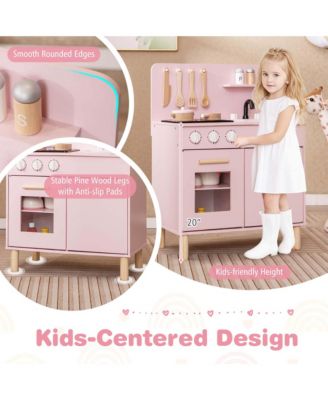 Kids Kitchen Playset with Light up Stove & Cooking Sounds Oven Sink Faucet