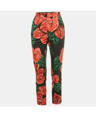 Women's Anthurium Print Cotton Trousers