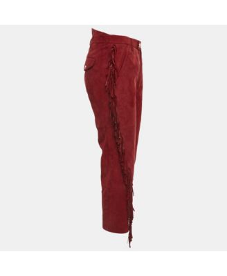 Women's Suede Fringed Play Frange Trousers