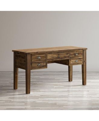 Artisan's Craft Rustic Farmhouse Distressed Acacia 5-Drawer Desk